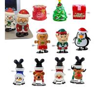 Christmas Wind Up Toys, 12 Pieces Mini Holiday Game Set, Festive Educational Mechanical Toy, Colorful Design with Easy Wind Mechanism Movement, Fun Activity for Party Classroom School Festival