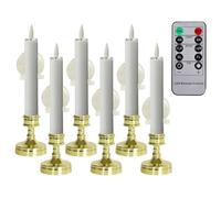 Christmas Window Candles, Flickering LED Candle Sticks, Remote Timer Christmas Candles, Warm Light LED Candles, Suction Cup Window Candles, 6.5 Inch LED Candles, Safe Flameless Candles,