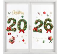 Christmas Window Clings, 2026 Static Stickers For Winter Holiday, Removable Window Decals For Living Room Bedroom Classroom Glass Decorating And Seasonal Home Decor, 15.74 X 23.62in