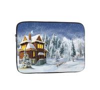 Christmas Winter Happy Scene All Over Print Laptop Sleeve Slim Custodia protettiva per computer portatile Zipper Notebook Cover Borsa da trasporto 13 pollici