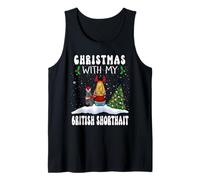 Christmas with My British Shorthait Cat Kitty Funny Xmas Canotta