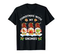 Christmas with My Gnomies Camicia Xmas Red GNOME Buffalo Plaid Maglietta