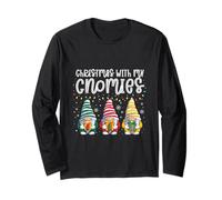 Christmas with My Gnomies Elfo di Natale Babbo Natale Maglia a Manica