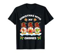 Christmas with My Gnomies - Gnomo a Quadri di Bufalo per la Famiglia, Colore: Rosso Maglietta