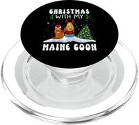 Christmas With My Maine Coon Cat Kitty Funny Xmas PopSockets PopGrip per MagSafe