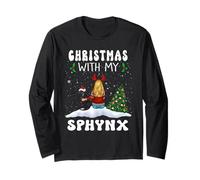 Christmas with My Sphynx Cat Kitty Funny Xmas Maglia a Manica