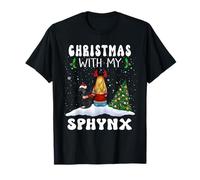 Christmas with My Sphynx Cat Kitty Funny Xmas Maglietta