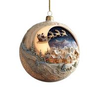 Christmas Wolf Snow Globe Acrylic Santa Holiday Desktop Table Decor | 2D Seasonal Ornament For Indoor Display Mantel Shelf Bedroom Office Tabletop Christmas Party Decoration