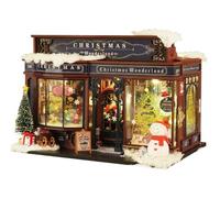 Christmas Wonderland DIY Miniature House Model Kit, Handcraft Puzzle Gift, Holiday Desk Decor (150+PCS)