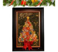 Christmas Wooden Puzzle - 135 Pieces Floral Tree Jigsaw Puzzle For Adults | Christmas Tree Art Game For Wall Shelf Home Holiday Indoor Friends Kids Lovers Gift