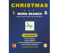 Christmas Word Search Book: 100+ Large-Print, Themed, Brain-Boosting Challenges with Solutions, 2000+ Words, Large Format (8.51x 11 in.) with Bonus Number-Search and Sudoku puzzles.