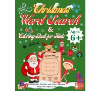 Christmas Word Search & Coloring Book for Kids: Fun Holiday Puzzles and Cute Coloring Pages for Ages 6-10