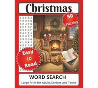 Christmas Word Search for Adults and Seniors: Large Print Holiday Puzzle Book: 50 Relaxing Themed Puzzles to Celebrate the Season, Keep the Mind Sharp, and Relieve Stress | Solutions Included