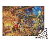 Christmas Workshop Scene 100% Recycled Cardboard Santa's Workshop 1000Pc Jigsaw Puzzles For Adults & Kids Fun Present 52x38cm/1000pcs
