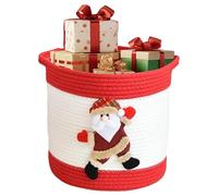Christmas Woven Basket, Holiday Wicker Basket, Christmas Themed Woven Basket, Decorative Christmas Basket, Handmade Christmas Basket, Festive Woven Holiday Basket