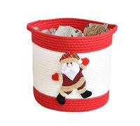 Christmas Woven Basket - Laundry Storage Christmas Rope Basket | Candy Treat Organizer | Sneakers Storage For Laundry Women Men Kids Easter Valentines Holiday Food Chocolate Snack Candy Fruit Snacks