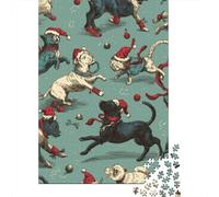 Christmas Wrapping Paper Dogs Puzzle Impossibili 1000Pcs Decorazione Per La Casa. Giochi Rilassamento E Intelligence Per Adulti E Ragazzi Da 14 Anni 38x26cm/1000pcs