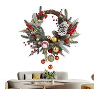 Christmas Wreath - 45x45x8cm Decorative Garland Keepsake Wall Decor - Christmas Door Decorations Wreath, Seasonal Decor For Indoor Outdoor Wall Window Porch Garage House Wedding Fireplace Winter