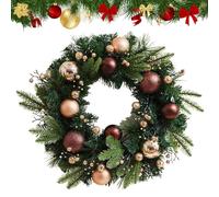 Christmas Wreath Door Decoration with Red Berries Pinecones,Wall Hanging Festive Entrance Ornament,Decorative Holiday Garland Decor for Porch Indoor Window Fireplace (Style A)