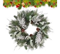 Christmas Wreath - Tessuto in PP e seta, 19,69 pollici Pine Wreath Artificial and Realistic | Versatile Holiday Decor, Natale Wreaths for Doors, Bedroom, Study Rooms, Porch Walls, Festive Occasions
