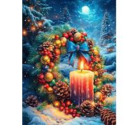 Christmas Wreath with Candle Rompicapo 1000 Pezzi Puglia Per Adulti Cartone Spesso Resistente Per Tempo Libero E Passatempo Da Passatempo Con Poster Incluso Top Vendita 1000 PCS
