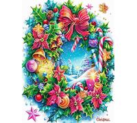 Christmas Wreath with Candles Puzzle 1000 Pezzi Per Regalo Di Pasqua Cartone Spesso Per Bambini Accompany Fairy Tale Cute Attività Educativa Per Tutta La Famiglia Con Confezione Regalo Qualità Garanti