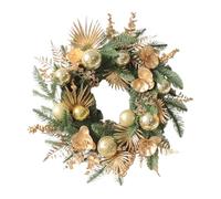 Christmas Wreaths for Front Door - 19 Inch Artificial Winter Wreath | Golden Ball Pine Holiday Decor for Wall Fireplace Bedroom Living Room Office Garden Yard Patio Porch