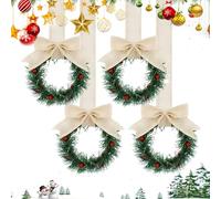 Christmas Wreaths for Front Door, Holiday Red Berry Decor Set, Festive Bow and Hanger Accents With Seasonal Style for Indoor Outdoor Home Kitchen Living Room Bedroom Mantel