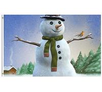 Christmas Xmas New Year Snowman Birds Snowflake Snow Bandiera Di All'Aperto 90X150Cm Personalizzata Striscione Tutte Le Stagioni Bandiera Esterna Per Soggiorno Dormitorio Esterni