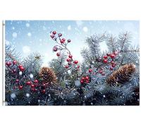 Christmas Xmas Tree With Snow Snowflake In Wood Bandiera 90X150Cm Personalizzata Bandiere Da Giardino Doppia Faccia Bandiera All'Aperto Per Prato Campionato Fattoria