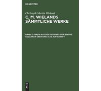 Christoph Marti Nachlass Des Diogenes Von Sinope. Gedanken Üb (Copertina rigida)