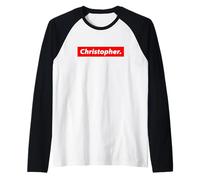 Christopher Costume Hip Hop Fashion Gift for Men Named Chris Maglia con Maniche Raglan