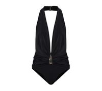 Christopher Esber - Costume intero con ciondolo di cristallo e drappeggio - - Swimwear - Donna - Nero - XS