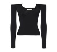 Christopher Esber - Odessa Arced Knitted L/S Top - - Tops - Donna - Nero - M