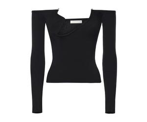 Christopher Esber - Odessa Arced Knitted L/S Top - - Tops - Donna - Nero - M