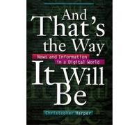Christopher Harper And That's the Way It Will Be (Tascabile)