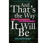 Christopher Harper And That's the Way It Will Be (Tascabile)