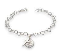 Christopher James of London Braccialetto con ciondolo e croce di San Cristoforo, 20,3 cm, in argento Sterling 925 massiccio, design tradizionale di San Cristoforo, regalo da viaggio di San Cristoforo