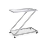 Christopher Knight Home Caraway - Carrello moderno in ferro e vetro, a 2 ripiani, colore: Argento