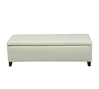 Christopher Knight Home Living Skyler - Panca ottomana in pelle, colore: bianco sporco
