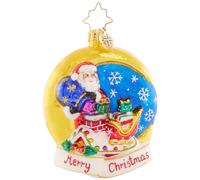 Christopher Radko HandCrafted European Glass Christmas Tree Decorative Ornament Crescent Moon Christmas Gem