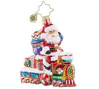Christopher Radko Ornamento decorativo per albero di Natale in vetro europeo realizzato a mano, con gemma di Babbo Natale sulle tracce