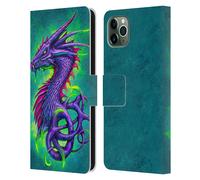 CHRISTOS KARAPANOS DRAGONI CUSTODIA COVER PORTAFOGLIO IN PELLE PER APPLE iPHONE