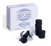 Christus - 100 Carboncini per Incenso e Narghilé Ø 40 mm - 100% Naturali, Non Tossici - Accensione Rapida per Incenso Fragrante, Grani, Resine, Foglie, Palo Santo