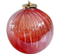 Christus Ampolla Elegante Rossa Media in Vetro Rigato con Gigler in Ottone Dorato - Lampada Decorativa per Atmosfere Accoglienti a Cera Liquida - Ideale per Illuminare e Arredare con Stile