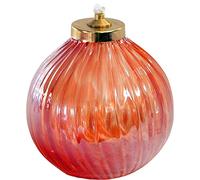 Christus Ampolla Elegante Rossa Piccola in Vetro Rigato con Gigler in Ottone Dorato - Lampada Decorativa per Atmosfere Accoglienti a Cera Liquida - Ideale per Illuminare e Arredare con Stile