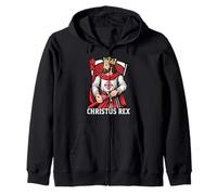 Christus Rex Cattolico Cristo Re Sacro Cuore Felpa con Cappuccio