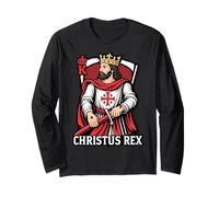Christus Rex Cattolico Cristo Re Sacro Cuore Maglia a Manica