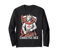 Christus Rex Cattolico Cristo Re Sacro Cuore Maglia a Manica