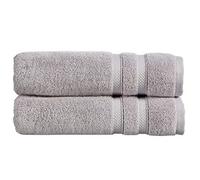 Christy Set di 2 lenzuola da bagno grigie, altamente assorbenti, pesanti 675 g/m², audaci e luminosi, morbidi e vellutati, morbidi e lisci, 100% cotone, realizzati in modo sostenibile, grigio tortora